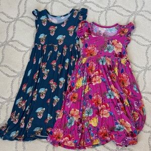 Posh Peanut Girls Floral and Frenchy Print Kids Dresses Set